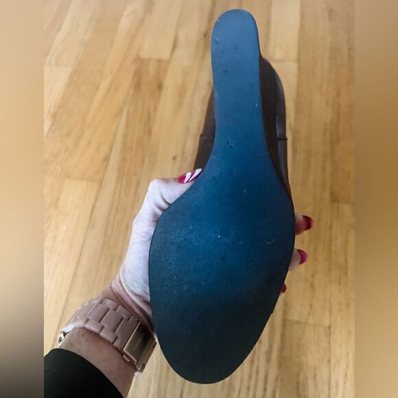 Vía Spiga Brown Leather Wedge Heels size 7.5 - Picture 5 of 6